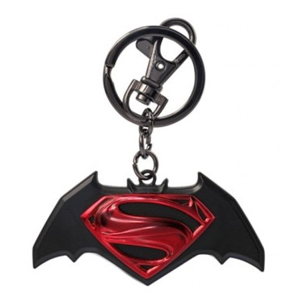 DC Batman v Superman Dawn of Justice Colored Metal Pewter Key Chain NEW UNUSED