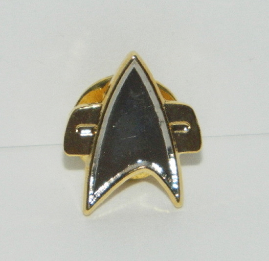 Star Trek: Voyager Micro Communicator Cloisonne Metal Gold/Silver Pin NEW UNUSED picture