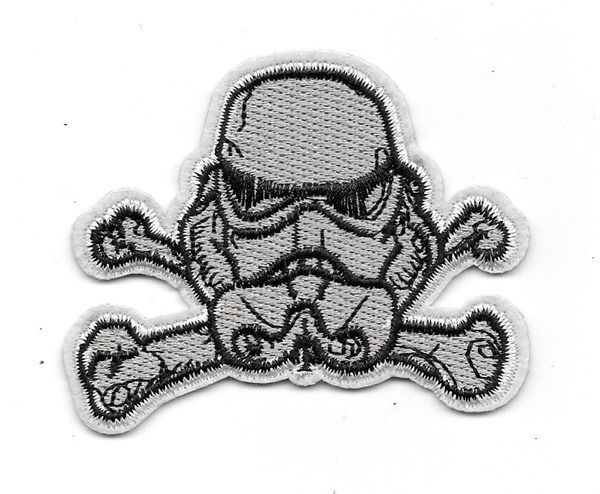 Star Wars Storm Trooper Helmet Crossed Bones Embroidered Patch Style 2 UNUSED picture