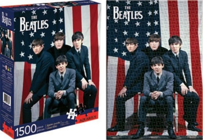 The Early Beatles In Front of American Flag 1500 Piece Jigsaw Puzzle NEW SEALED picture