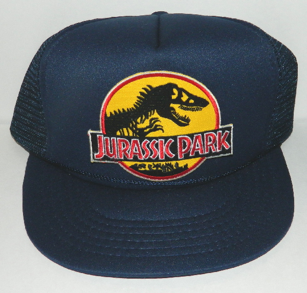 Jurassic Park Movie Logo Embroidered Patch o/a Black Baseball Cap Hat NEW UNWORN picture