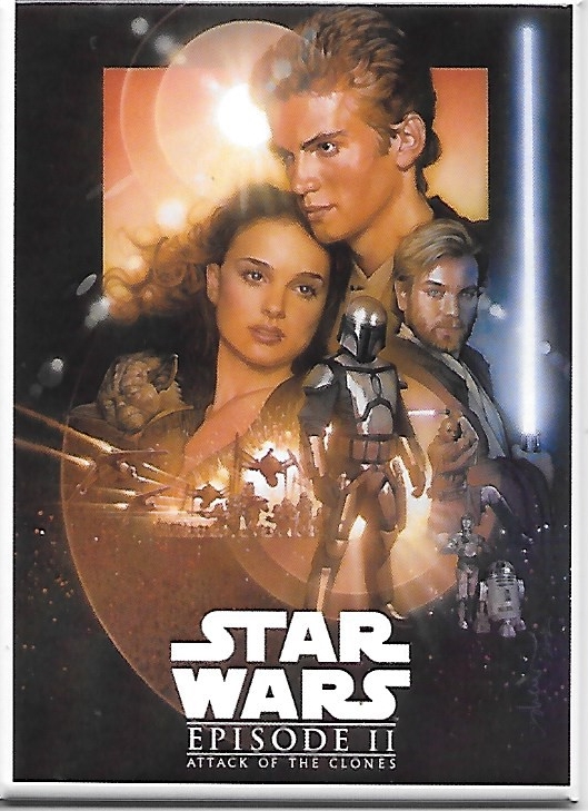 Star Wars Episode II Attack of the Clones Movie Poster Image Refrigerator Magnet