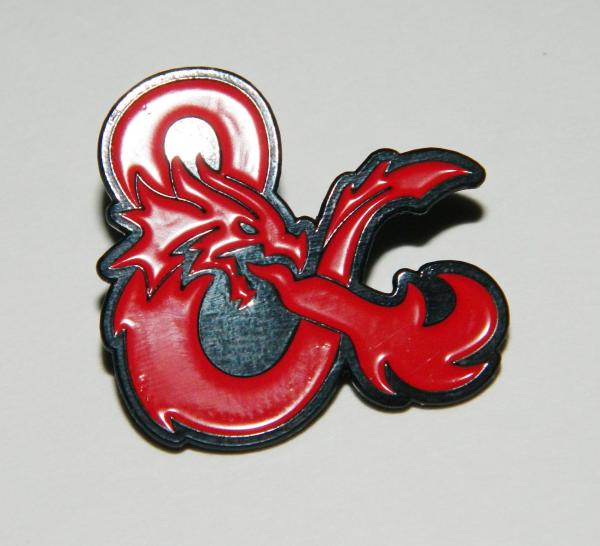 Dungeons & Dragons Gaming Ampersand Dragon Logo Metal Enamel Pin NEW UNUSED picture