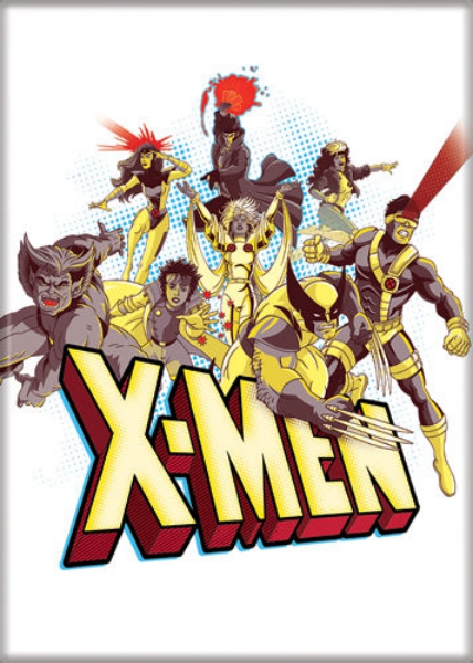 Marvel Comics Uncanny X-Men Cartoon Cast On White Refrigerator Magnet NEW UNUSED