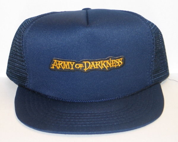 Army of Darkness Movie Name Logo Patch on a Black Baseball Cap Hat NEW picture