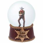 John Wayne Standing Western Figure Firing Pistol 85mm Water Globe, UNUSED BOXED
