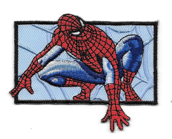 The Amazing Spider-Man Crouched Figure Embroidered Die Cut Patch NEW UNUSED picture