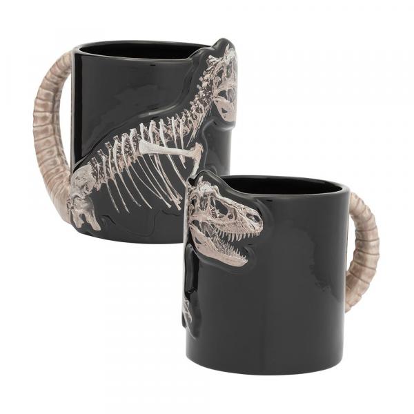 Jurassic Park Style Dinosaur Skeleton Figural Sculpted 20 oz Ceramic Mug UNUSED picture