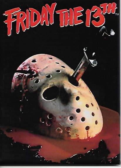 Friday the 13th Movie Hockey Mask with Blood & Knife Refrigerator Magnet UNUSED picture