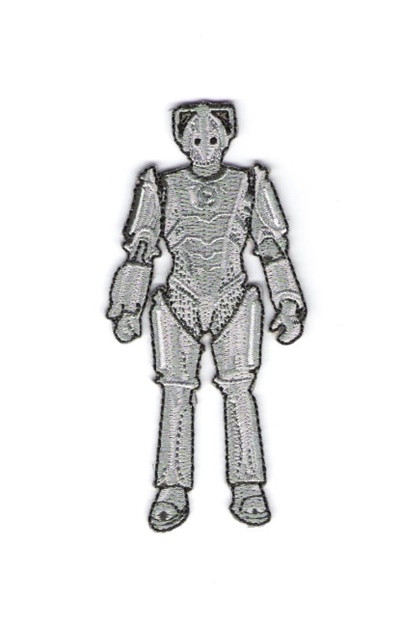 Doctor Who British TV Show Cyberman Figure Die-Cut Embroidered Patch NEW UNUSED