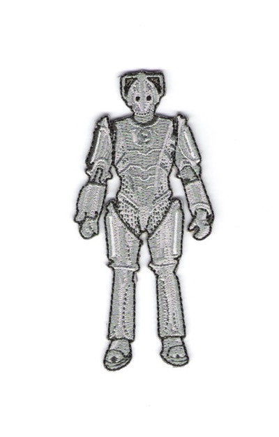 Doctor Who British TV Show Cyberman Figure Die-Cut Embroidered Patch NEW UNUSED picture