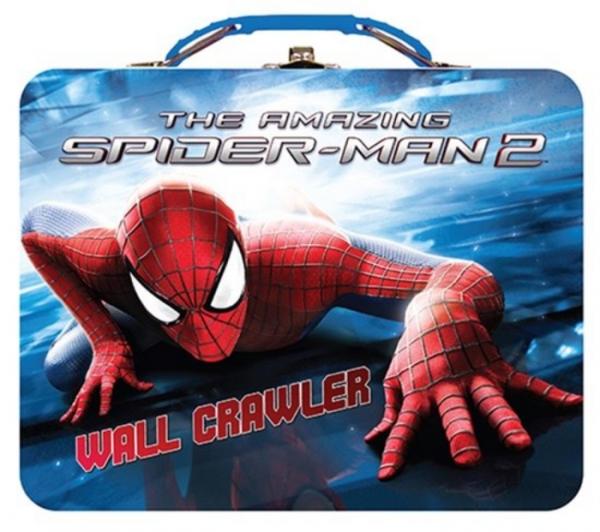 Amazing Spider-Man 2 Embossed Large Carry All Tin Tote Lunchbox Style B NE picture