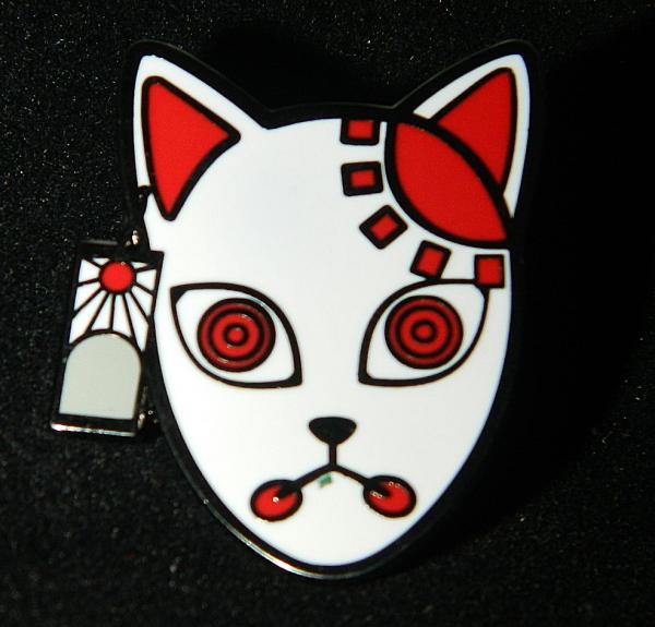 Demon Slayer Anime Sabito Cat Face Mask Metal Enamel Pin NEW UNUSED