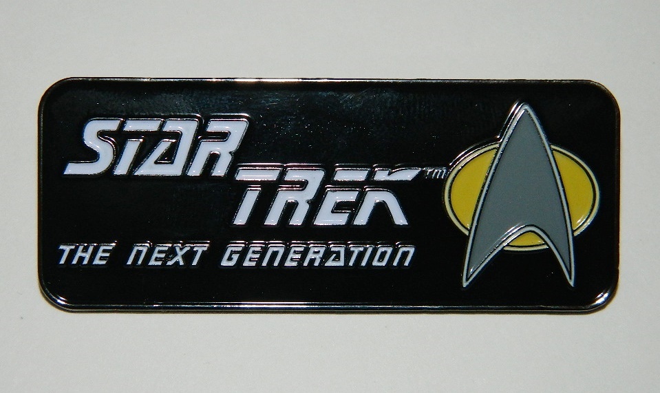 Star Trek: The Next Generation TV Series Plate Name Logo Metal Enamel Pin UNUSED picture