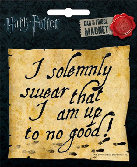 Harry Potter I Solemnly Swear That I Am Up To No Good Car Magnet, NEW UNUSED