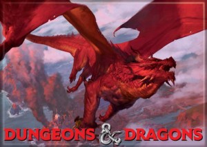Dungeons & Dragons Red Dragon Flying Fantasy Art Refrigerator Magnet NEW UNUSED