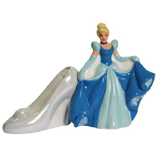 Disney's Cinderella & Glass Slippers Ceramic Salt and Pepper Shakers Set UNUSED
