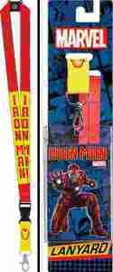 Marvels Iron Man Name and Mask Images Lanyard with Logo Badge Holder NEW UNUSED picture