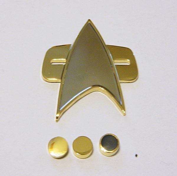 Star Trek: Voyager Lt. Commander Communicator & Rank Pips Cloisonne Pins Set NEW