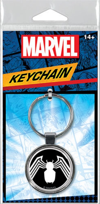 Marvel Comics Venom Spider Logo Colored Round Metal Key Chain NEW UNUSED