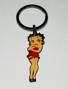 Betty Boop Wearing Mini Skirt w/ Garter Metal Enamel Key Chain Max Fleischer NEW picture