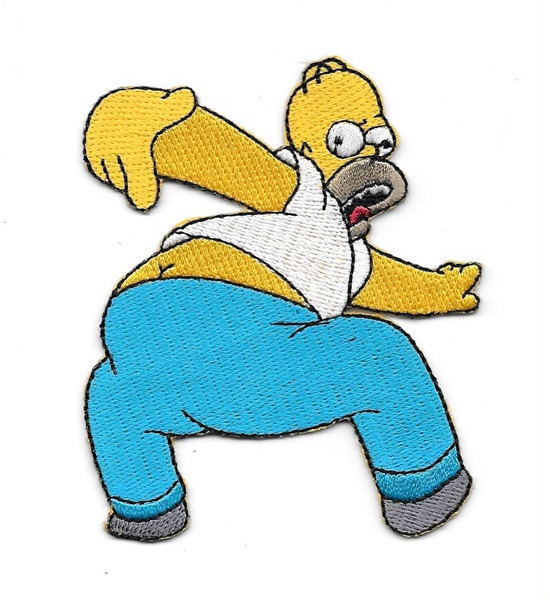 Simpsons TV Series Homer Simpson Kiss My Butt Embroidered Patch, NEW UNUSED picture