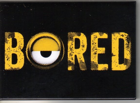 Despicable Me Movie Minion Stuarts Eye in Word Bored Refrigerator Magnet, NEW picture