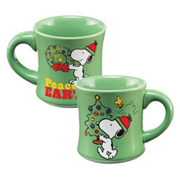 Peanuts Snoopy Decorations Peace On Earth Christmas 12 oz Ceramic Mug NEW UNUSED