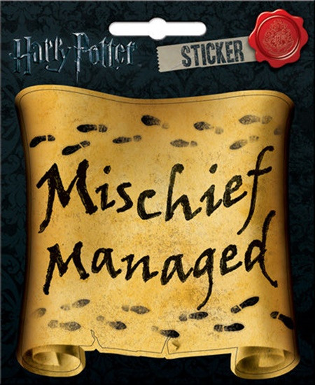 Harry Potter Mischief Managed Phrase Image Peel Off Sticker Decal NEW UNUSED