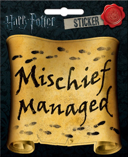 Harry Potter Mischief Managed Phrase Image Peel Off Sticker Decal NEW UNUSED picture