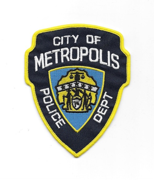 Superman City of Metropolis Police Department Logo Embroidered Patch, NEW UNUSED