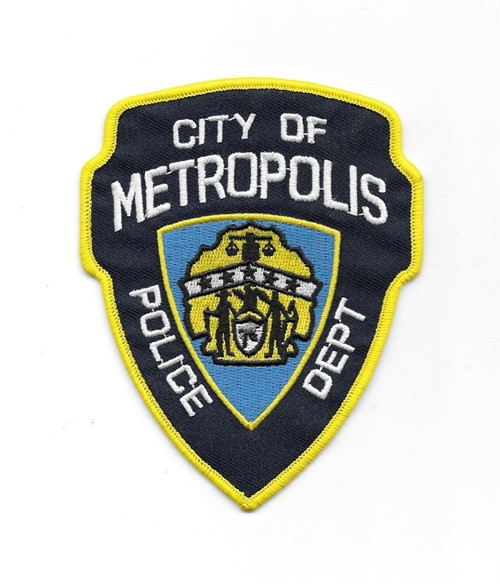 Superman City of Metropolis Police Department Logo Embroidered Patch, NEW UNUSED picture