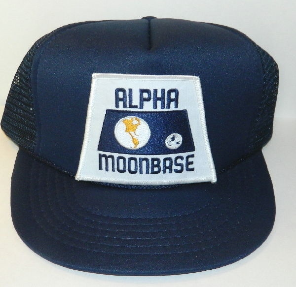 Space: 1999 TV Series Alpha Moonbase Model Logo Patch on a Blue Baseball Cap Hat picture