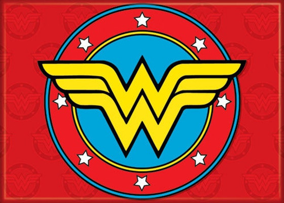 DC Comics Wonder Woman WW Stars Logo On Red Refrigerator Magnet, NEW UNUSED