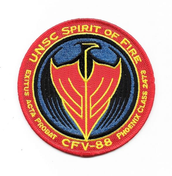 HALO Game UNSC Spirit of Fire CFV-88 Logo 4" Wide Embroidered Patch NEW UNUSED