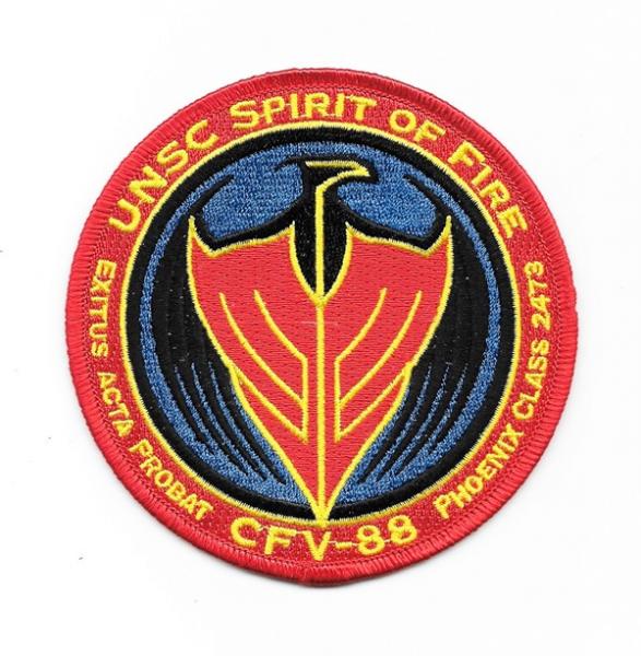 HALO Game UNSC Spirit of Fire CFV-88 Logo 4" Wide Embroidered Patch NEW UNUSED picture