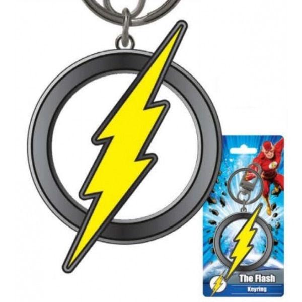 DC Comics The Flash Chest Logo Colored Pewter Key Ring Keychain NEW UNUSED picture