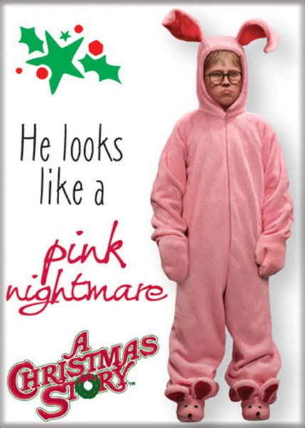 A Christmas Story Ralphie In Pink Bunny Suit Nightmare Photo Fridge Magnet NEW picture