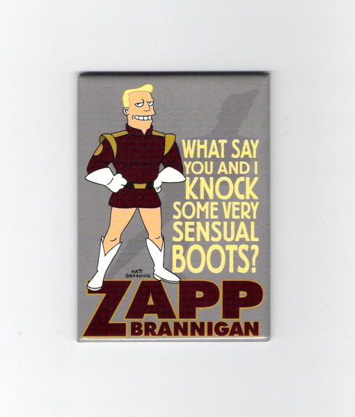 Futurama TV Series Zapp Branigan Figure and Phrase Refrigerator Magnet, UNUSED