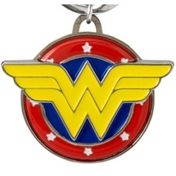 DC Comics Wonder Woman 3D "WW" Chest Logo Colored Pewter Key Ring Keychain NEW picture