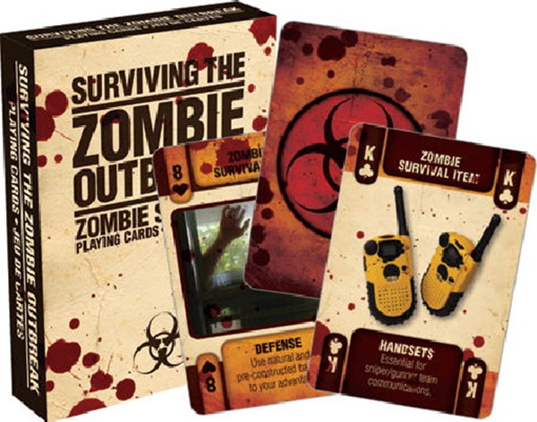 Surviving the Zombie Outbreak Survival Tips Illustrated Playing Cards NEW SEALED picture