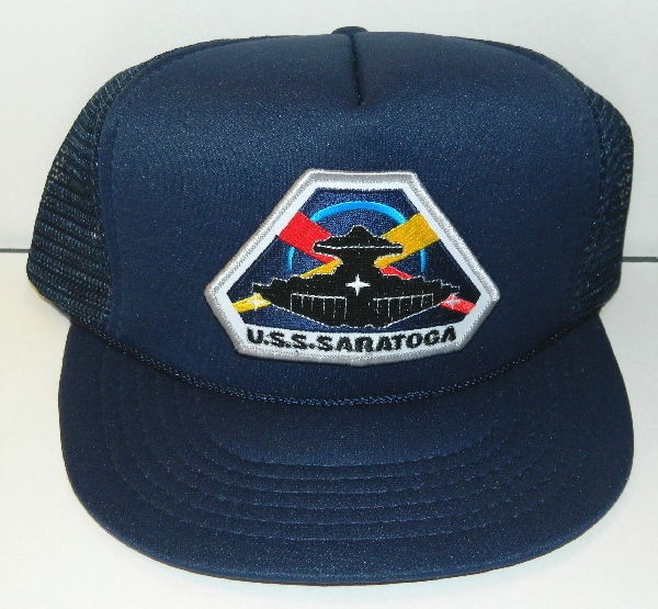 Space Above And Beyond TV Series USS Saratoga Patch on a Blue Baseball Cap Hat picture