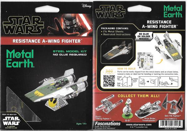 Star Wars Resistance A-Wing Fighter Metal Earth 3D Laser Cut Steel Model Kit NEW picture