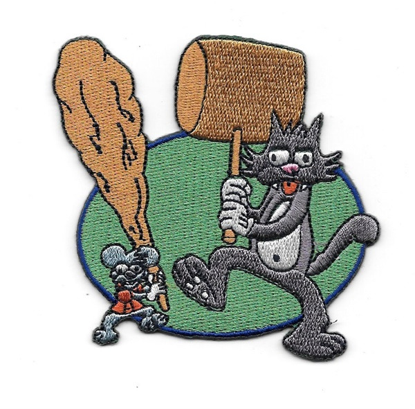 The Simpsons Itchy and Scratchy Fighting With Clubs Embroidered Patch NEW UNUSED