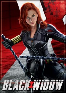 Black Widow Movie Natasha with Fighting Sticks Refrigerator Magnet NEW UNUSED