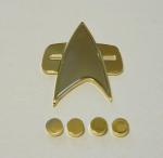 Star Trek: Voyager Captain Communicator and Rank Pips Cloisonne Pin Set NEW