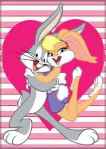 Looney Tunes Bugs Bunny Hugging Lola Image Refrigerator Magnet NEW UNUSED