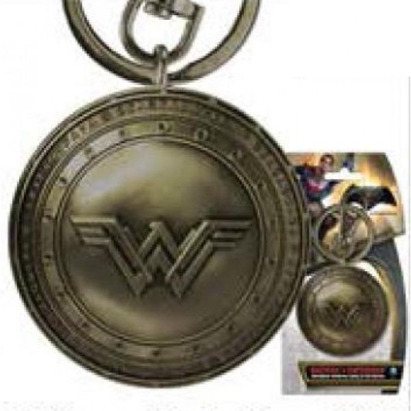 Wonder Woman New "WW" Chest Logo Brass Metal Pewter Key Ring Keychain NEW UNUSED