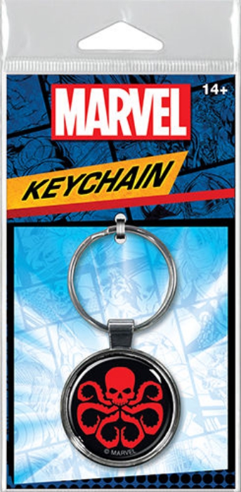 Marvel Comics Hydra Red Logo Colored Round Metal Key Chain NEW UNUSED