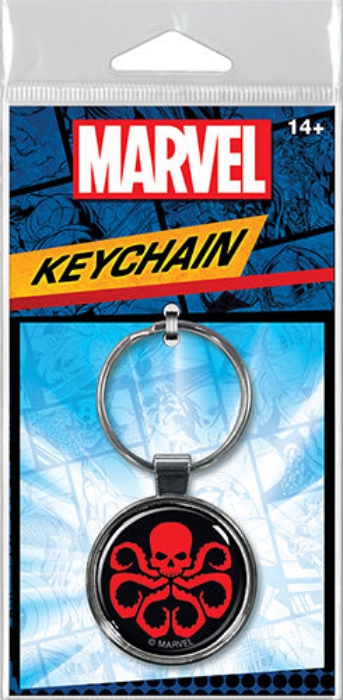 Marvel Comics Hydra Red Logo Colored Round Metal Key Chain NEW UNUSED picture